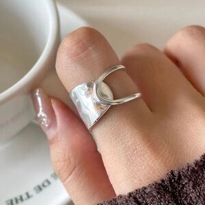 Sterling Silver Hammered Open Ring